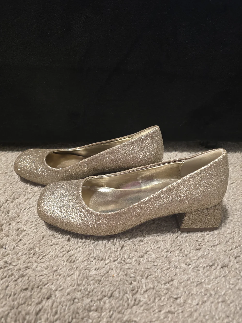 Steve Madden Glitter Ballet Flats in Metallic Gold